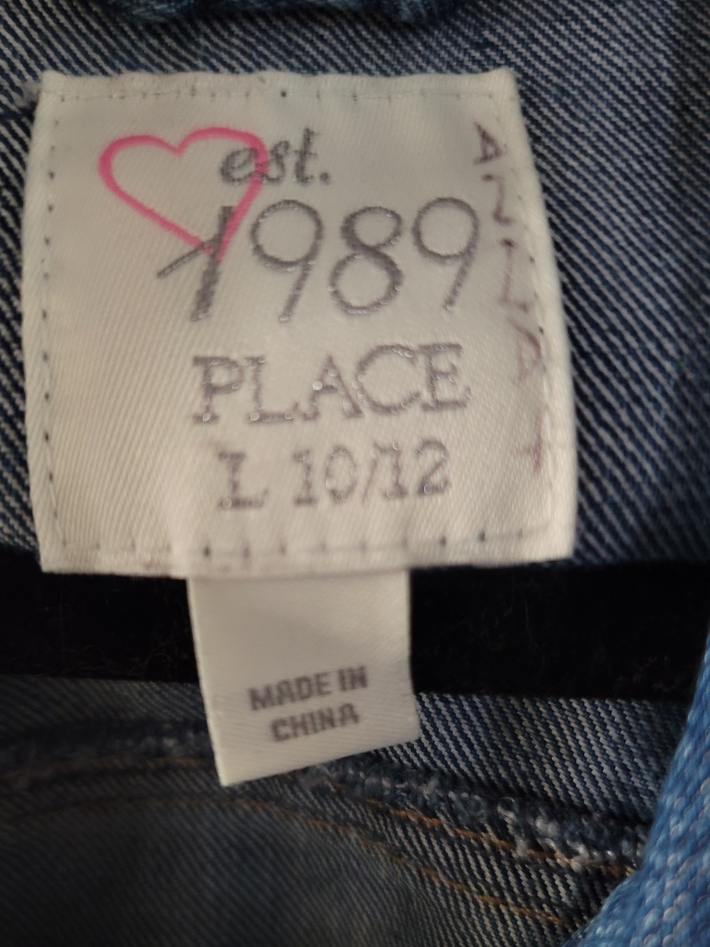 The Children's Place Blue Denim Girls' Jeans with Pink Heart Tag